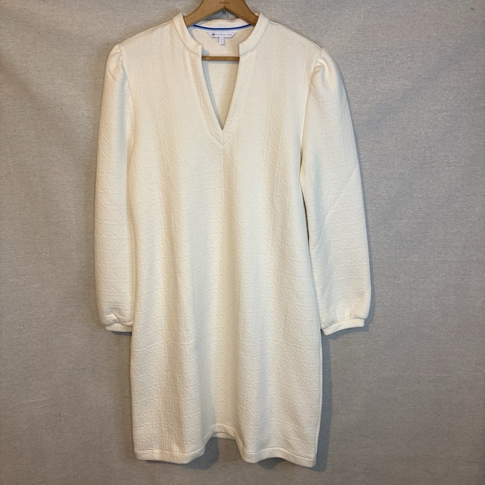 Southern‎ Tide Womens Oren Quilted Dress Medium White Luxury Designer Oversized